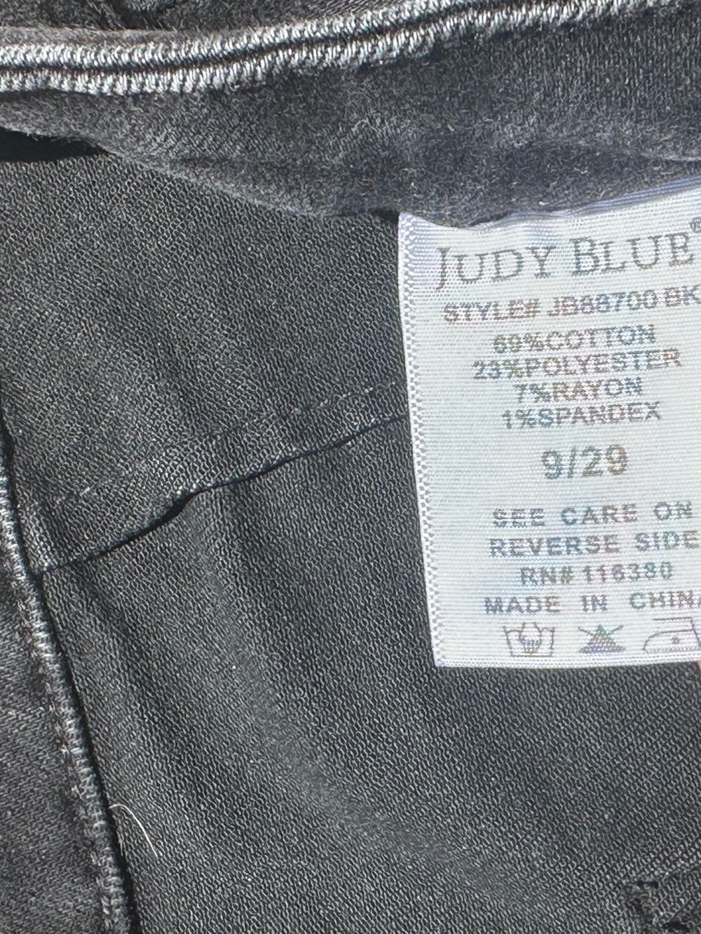 Judy Blue Black Jogger Jeans Women’s Size 9/29 High Rise Stretch Denim Pants - Picture 5 of 10
